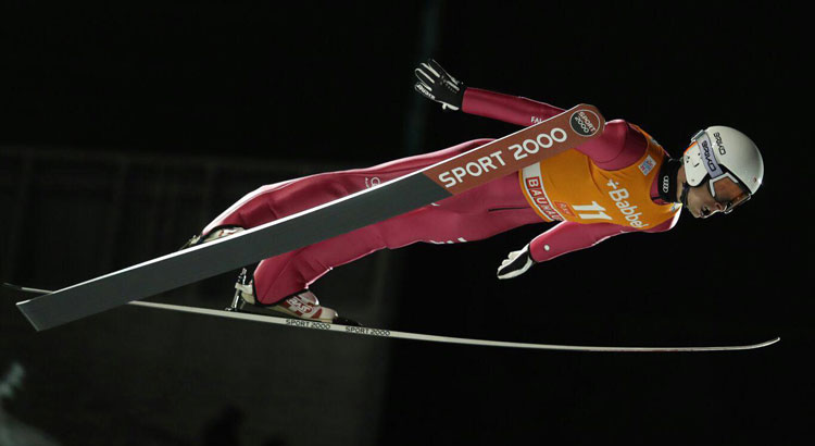 Sebastian Colloredo atleta azzurro della nazionale italiana di salto con gli sci italia