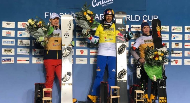 Roland Fischnaller sul podio a Cortina per la Coppa del Mondo 2020 di snowboard
