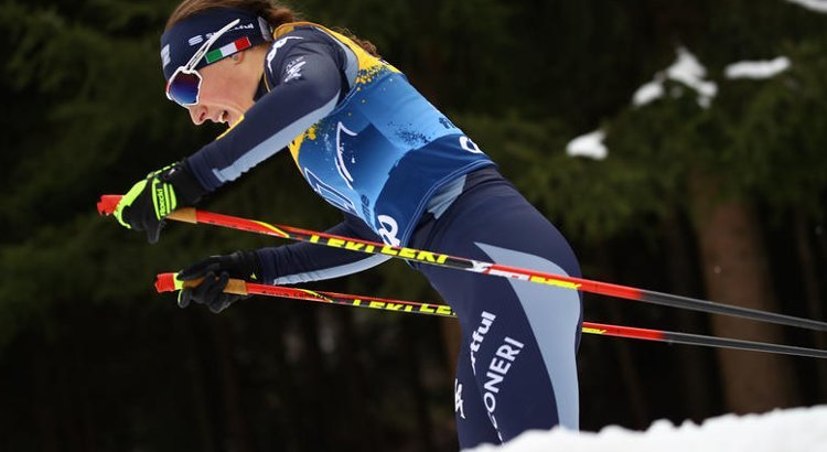 Anna Comarella in pista nella Val di Fiemme per il Tour de Ski 2020