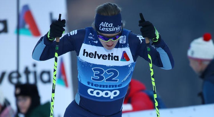 Lucia Scardoni in Val di Fiemme per l'odierna tappa del Tour de Ski 2020