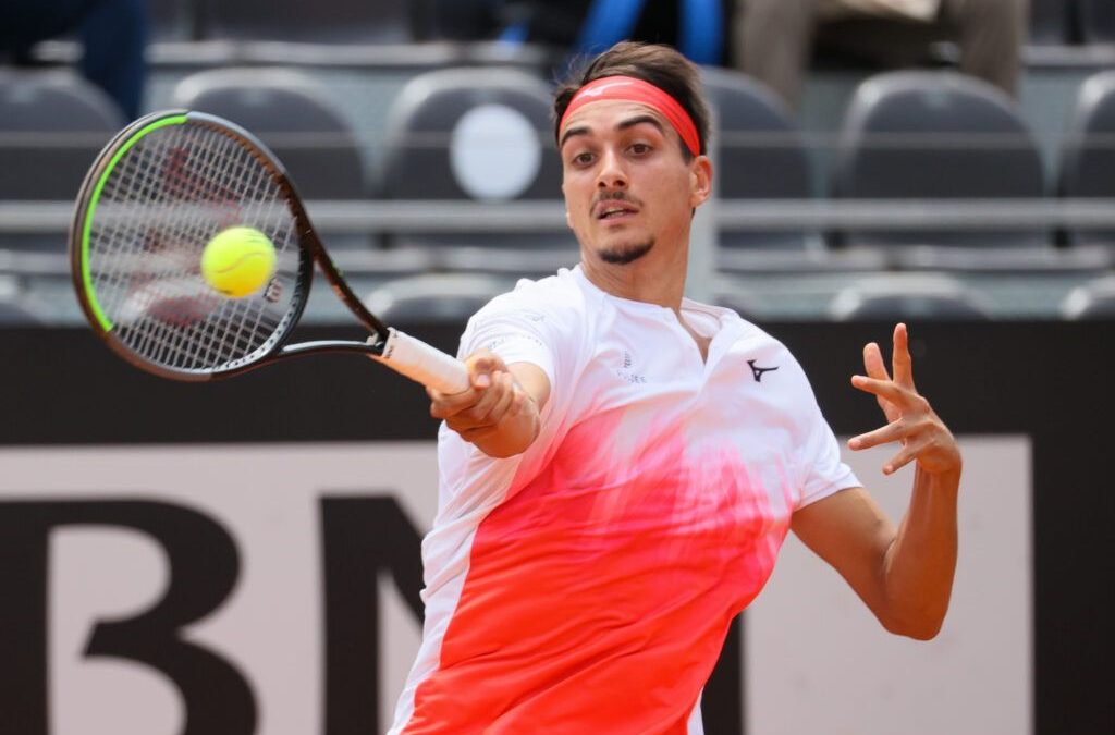 Lorenzo Sonego in azione al Foro Italico