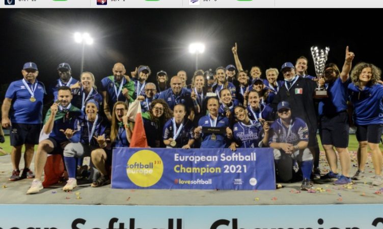 La squadra azzurra di softball, vincitrice agli Europei 2021