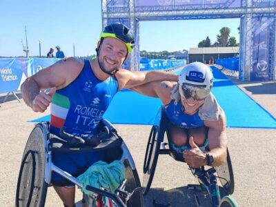 paratriathlon coppa del mondo 2023 taranto e malaga giuseppe romele giovanni achenza italia italy triathlon paralimpico paralympics