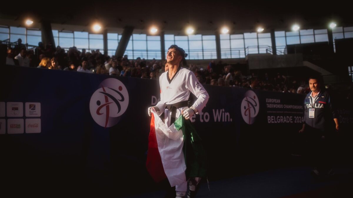 taekwondo europei 2024 belgrado vito dell'aquila oro italia italy gold categoria -58 kg european championships 2024 first place