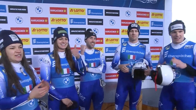 slittino coppa del mondo 2024 oberhof staffetta italiana terzo posto italy luge world cup Verena Hofer, Ivan Nagler/Fabian Melleier, Dominik Fischnaller e Andrea Vötter/Marion Oberhofer