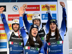 slittino coppa del mondo 2025 oberhof staffetta mista doppio terzo posto italia ivan nagler fabian malleier andrea voetter mario oberhofer luge world cup 2024 2025